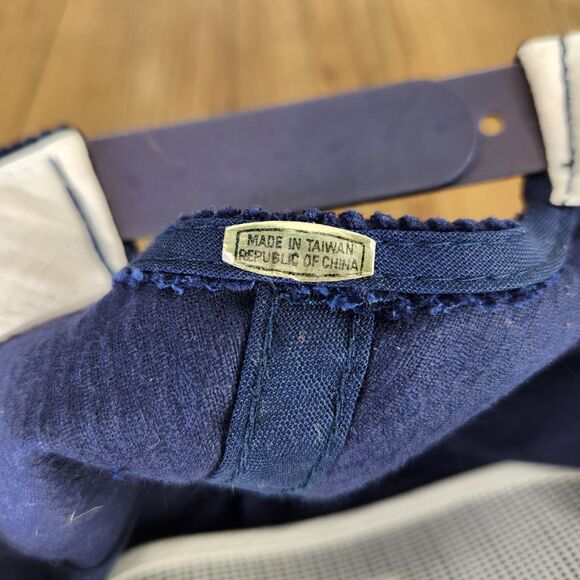 VTG Chicago Bears Corduroy Snapback Hat AJD 80s NFL Cap Blue Orange Taiwan Sport - Picture 11 of 11